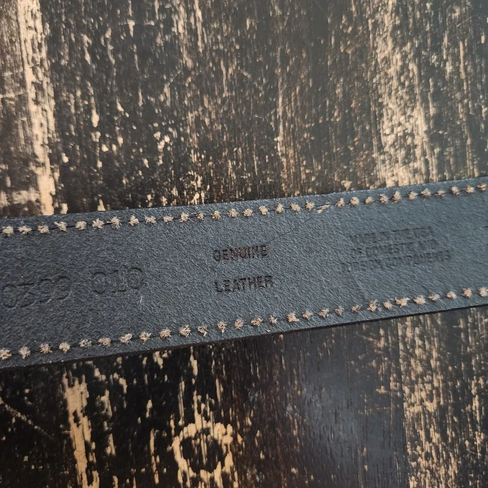 Great American Buckle Co. Pure Pewter Rock Star Belt 2001 Buckle Leather 38 - 40